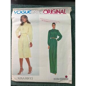 Vogue Paris Orig Series NINA RICCI Ms Dress Pattern #2352 Sz8 CUT
